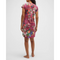 Johnny Was Bethia Cap Sleeve Night Dress Floral Cotton V Neck Flowers Purple NEW