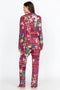 Johnny Was Bethia Cap Sleeve Night Dress Floral Cotton V Neck Flowers Purple NEW