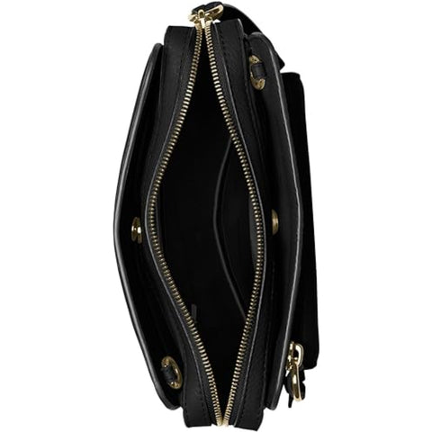 Michael Kors Mitchell Medium Crossbody Handbag Gold Black Shoulder Bag Purse New