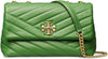 Tory Burch Kira Green Basil Chevron Small Convertible Shoulder Bag Leather PURSE Gold Handbag New