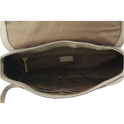 Ralph Lauren Morley Foldover Flap Crossbody Shoulder Bag Porcini Grey Purse New