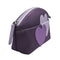 ILI New York Double Heart Cosmetic Case Bag Leather Handbag Purple Lav Purse NEW