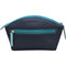 ILI New York Double Heart Cosmetic Case Leather Handbag Bag Navy Blue Purse NEW