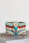 Mary Frances Tahoe Mini Turquoise Blue Western Bag Crossbody Handbag Purse NEW
