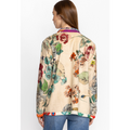 Johnny Was Mosaic Sherpa Jacket Reversible Floral Long Sleeve Flower Pockets Cream New