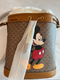 GUCCI GG Disney X Mickey Mouse Print Bucket Leather Tan Brown Italy Bag Mini NEW