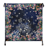 Johnny Was Bursting Scarf Navy Blue Floral Silk Square Large Women Tassel NEW