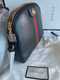 GUCCI Calfskin GG Web Ophidia Dome Small Gold Black Shoulder Bag Handbag NEW