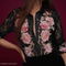 Johnny Was Veronne Lace Blouse (SLIP) Long Sleeve Floral Embroidery Black Top Shirt New