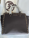 Michael Kors Selma North South Large Stud Satchel Coffee Brown Handbag Bag NEW