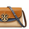 Tory Burch Miller Wallet Crossbody Handbag Leather Bag Caramel Corn Blue NEW