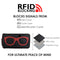 ILI New York Leather Eyeglass Case Zip Glasses RFID Blocking Wallet Black Red NEW