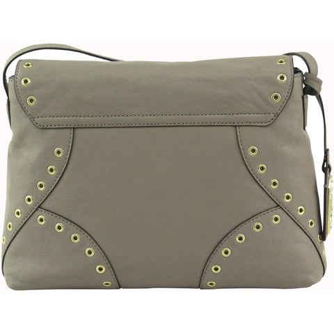Ralph Lauren Morley Foldover Flap Crossbody Shoulder Bag Porcini Grey Purse New