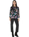 Johnny Was Janie Favorite Camino Sera Kimono Pink Floral Tee Shirt Black Top NEW