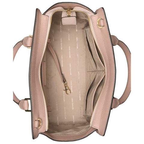 Michael Kors Sloan Large Shoulder Bag Leather Handbag Purse Ballet Pink Gold NEW