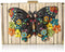 Mary Frances Butterfly Fantasy White Bag Black Flowers Handbag Floral Purse New