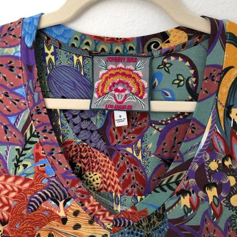 Johnny Was Madison Favorite V Neck Swing Tee Floral Purple Special Shirt Top XL NEW