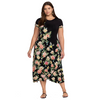 Johnny Was Janie Favorite Birdie Cap Sleeve Dress Plus Black Maxi Floral New
