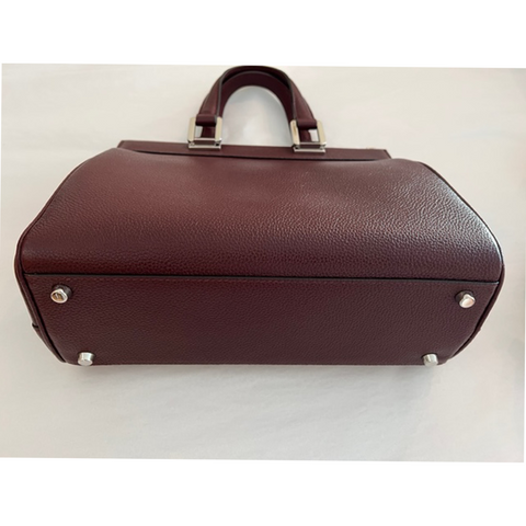 Gucci Zumi Gold Wine Red Shoulder Bag Top Handle Handbag Leather Bordeaux NEW