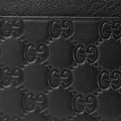 Gucci GG Micro Ssima Card Holder Black Luxury Soft Leather Style Card Case NEW