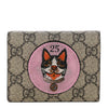 Gucci Dog Brown 25 GG Card Case Pink Leather Small Wallet Red Italy Bosco Bag NEW