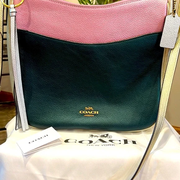 Coach Metallic Color-Block Leather Chaise Crossbody Bag Handbag