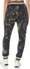 Johnny Was Pants Celestine French Terry Jogger Space Black Pant White Stars NEW