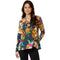 Johnny Was Kimbra Favorite Long Shirt Flared Swing Tee Floral Yellow Top XL NEW