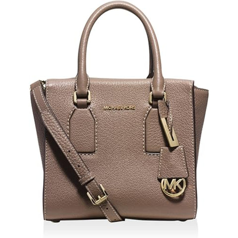 Michael Kors Womens Selby Medium Signature Satchel Brown Shoulder Bag Purse New