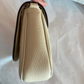 Gucci Soho Off White Leather Handbag Crossbody Clutch Ivory Italy Bag