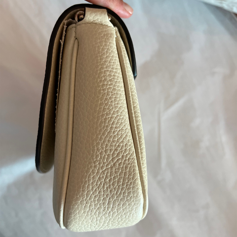 Gucci Soho GG Ivory Off White Leather Handbag Crossbody Clutch Italy Bag NEW