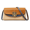 Tory Burch Miller Wallet Crossbody Handbag Leather Bag Caramel Corn Blue NEW