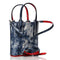 Christian Louboutin Calfskin Cabata Punk Mini Leather Tote Blue Bag Handbag NEW