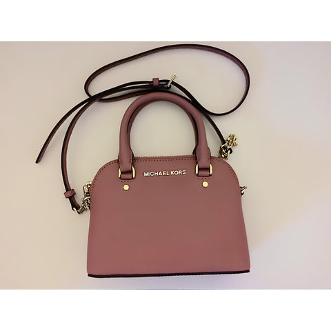 Michael Kors Cindy Mini Crossbody Bag Tulip Pink Leather Bag Handbag Purse New