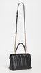 Tory Burch Kira Small Black Leather Single Top Handle Quilted Satchel Bag New