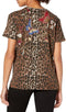 Johnny Was Penelope Shirt Leopard Brown Top Butterfly Tee Short Embroidery NEW