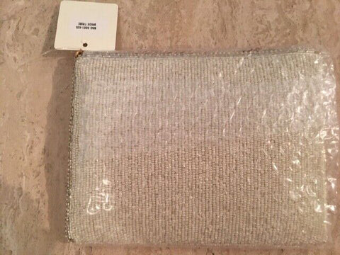 Mary Frances Bride Tribe White Wedding Zipper Beaded Bag Handbag Bridal Gold New