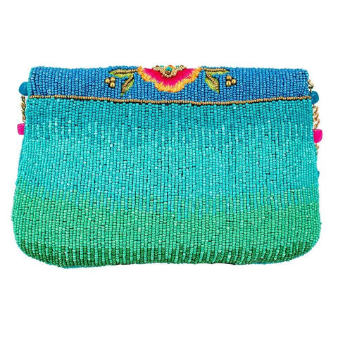 Mary Frances Butterfly Blue Pink Spring Special Beaded Crossbody Handbag Bag New