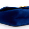 Gucci Velvet Matelasse Small GG Marmont Shoulder Bag Cobalt Blue Gold Handbag NEW