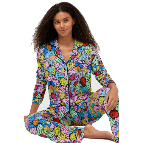 Johnny Was x Ashley Percival Carly Pj Set Ophra Long Floral Sleepwear 2 pc NEW