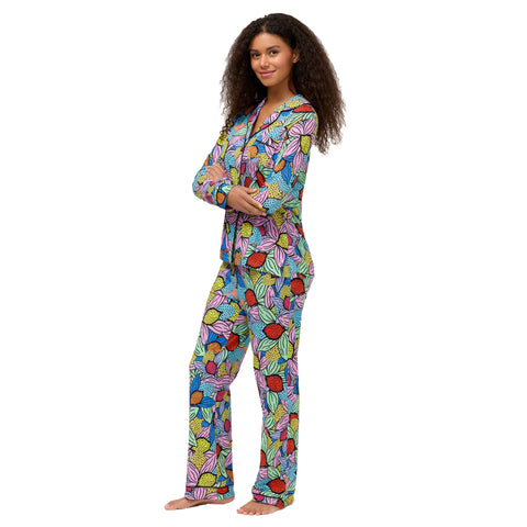 Johnny Was x Ashley Percival Carly Pj Set Ophra Long Floral Sleepwear 2 pc NEW