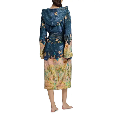 Johnny Was Aurelius Cozy Robe Floral Butterfly Sleep Wear Lounge Flowers Blue NEW