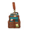 Mary Frances Baggage Claim Beaded Suitcase Handbag Brown Blue Bag Tour Purse NEW