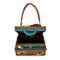 Mary Frances Baggage Claim Beaded Suitcase Handbag Brown Blue Bag Tour Purse NEW