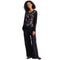 Johnny Was Belina Slit Sleeve Tee Cotton Embroidered Floral Shirt Black Top NEW