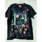 Johnny Was Paris Crew Tee Short Floral Embroidered Cotton Shirt Black Top NEW