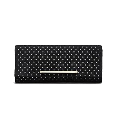 B Brian Atwood Clutch Ingrid Perforated Black Star Bag Handbag Magnetic Purse NEW