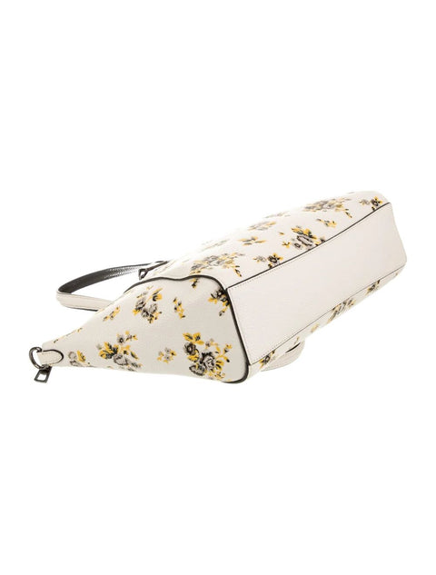 Coach Prairie Satchel Floral Print Leather Bag Chalk White Handbag Purse NEW