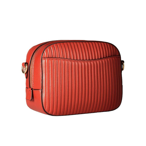 Coach Camera Bag Quilting Li Jasper Handbag Leather Zip Bag Red Gold Purse NEW