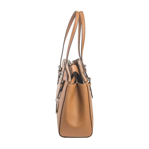 Coach Turnlock Caryall 29 Light Saddle Brown Bag Grain Leather Handbag Purse NEW